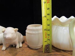VINTAGE LOT OF 5 BELLEEK IRELAND WHITE PORCELAIN COLLECTIBLES